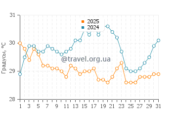 Температура воды в Токасики в июле