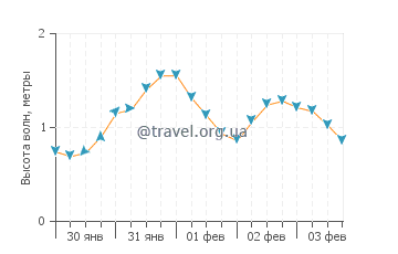 Высота волн в Токасики